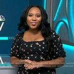 Kay’s black floral square neck dress on NBC News Daily