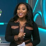 Kay’s black contrast leather dress on NBC News Daily