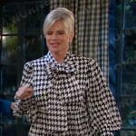 Kayla’s houndstooth tie neck dress on Days of our Lives