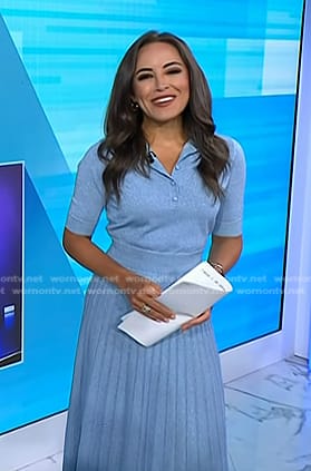 Kaylee's blue polo and pleated skirt on Today