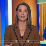 Kayna Whitworth’s brown striped trim blazer on Good Morning America