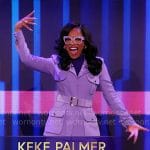 Keke Palmer’s purple safari jacket and mini skirt on Password