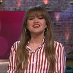 Kelly’s red stripe shirt on The Kelly Clarkson Show