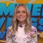 Kelly’s white floral print dress on Live with Kelly and Mark