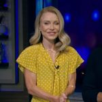 Kelly’s yellow polka dot dress on Live with Kelly and Ryan