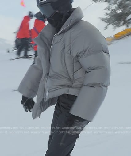 Kendall's gray ski jacket on The Kardashians