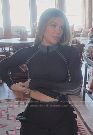 Khloe's black mesh top on The Kardashians