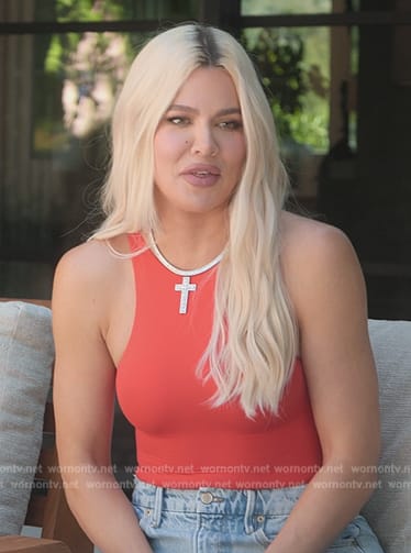 Khloe's red bodysuit on The Kardashians