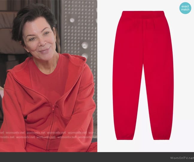 Khy Tapered-leg mid-rise cotton-terry jogging bottoms worn by Kris Jenner (Kris Jenner) on The Kardashians