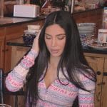 Kim’s printed onesie on The Kardashians