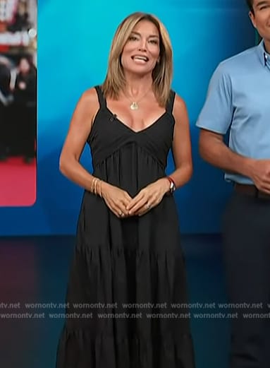 Kit's black sleeveless midi dress on Access Hollywood