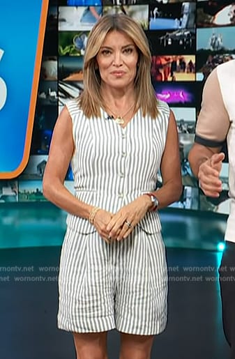 Kit's striped vest and shorts on Access Hollywood