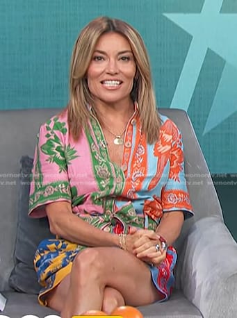 Kit's multicolor floral print romper on Access Hollywood