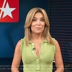 Kit’s green ribbed ruffle top and skirt on Access Hollywood