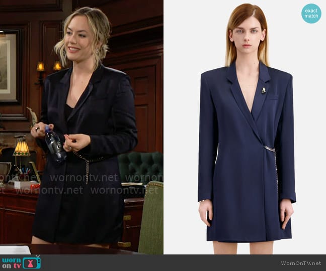 The Kooples Monty Sateen Dress worn by Hope Logan (Annika Noelle) on The Bold and the Beautiful