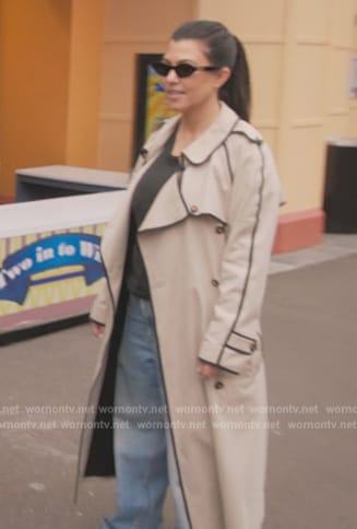 Kourtney's trench coat on The Kardashians