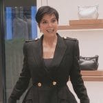 Kris’s black asymmetric jacket on The Kardashians