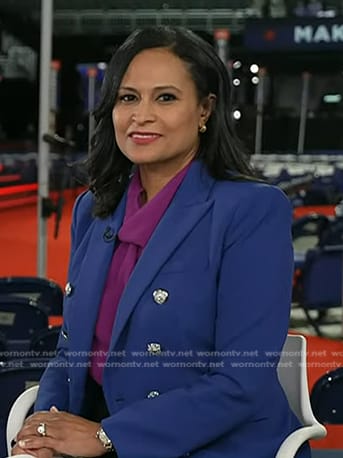 Kristen's blue double breasted blazer on Today