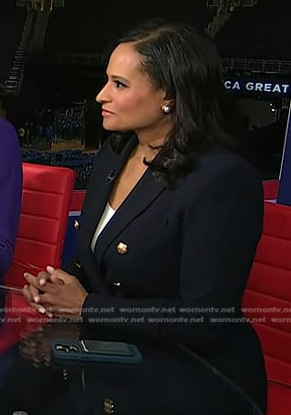 Kristen's navy double breasted blazer on Today