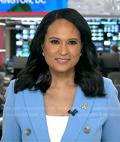 Kristen's blue double breasted blazer on Today