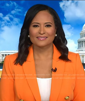 Kristen's orange double breasted blazer on Today