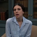 Kristina’s blue pinstriped shirt on General Hospital