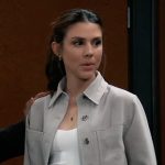 Kristina’s grey cropped jacket on General Hospital