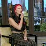 Kylie Cantrall’s plaid top and skirt on Live with Kelly and Mark