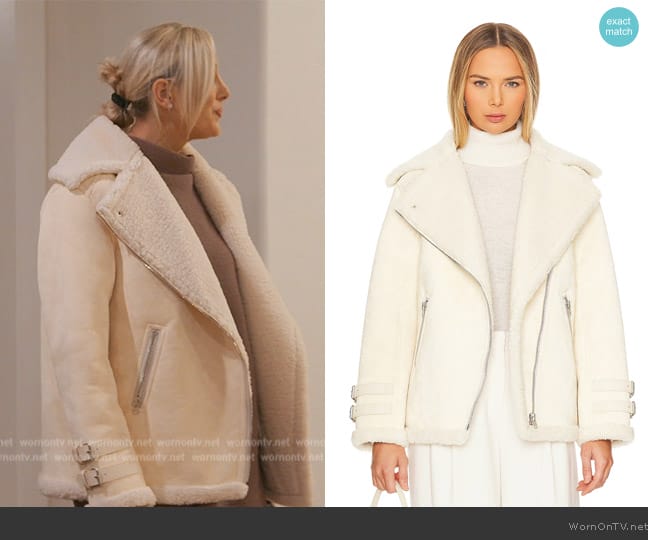 L'Academie Cian Moto Jacket worn by Gina Kirschenheiter on The Real Housewives of Orange County