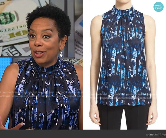 Lafayette 148 New York Silk Sleeveless Top worn by Sharon Epperson on NBC News Daily