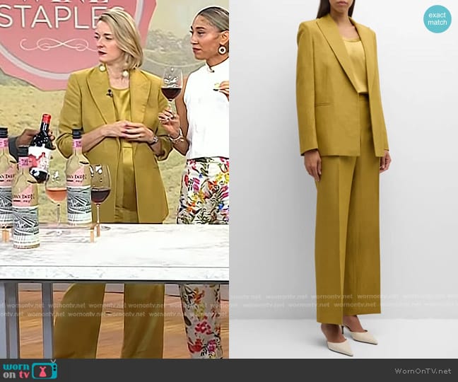 Lafayette 148 NY Peak Lapel Linen Blend Blazer and Pants worn by Vanessa Price on Today