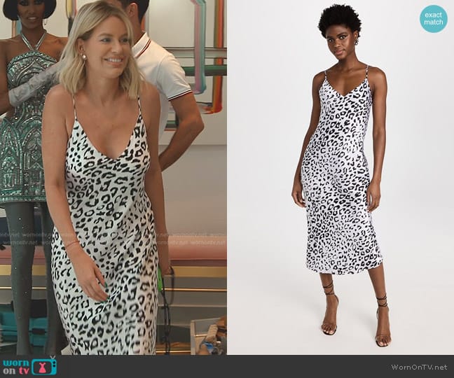 L'Agence Seridie Mid Length Slip Dress worn by Caroline Stanbury (Caroline Stanbury) on The Real Housewives of Dubai