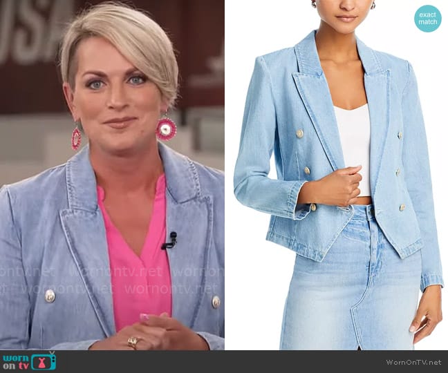 L'Agence Robbie Denim Blazer worn by Jamie Yuccas on CBS Mornings