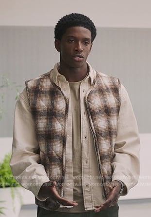 Lando's plaid vest on All American Homecoming