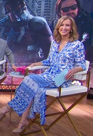 Lara's blue floral maxi shirtdress on Good Morning America