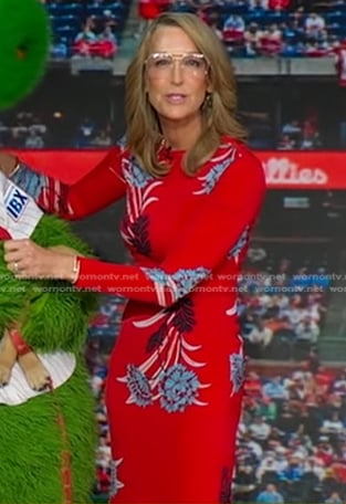 Lara's red floral dress on Good Morning America