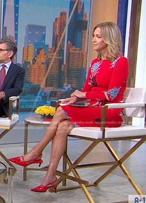 Lara’s red slingback pumps on Good Morning America