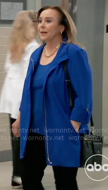 Laura’s blue jacket on General Hospital