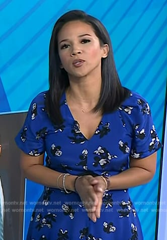 Laura Jarrett's blue floral print dress on Today