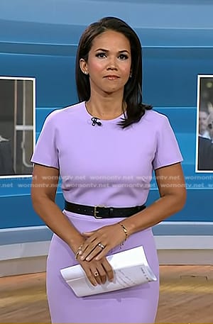 Laura's lilac short sleeve sheath dress on Today