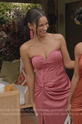 Olivia's pink strapless ruched dress on All American