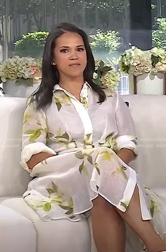 Laura’s white floral shirtdress on Today