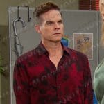 Leo’s red floral print shirt on Days of our Lives