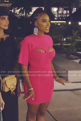 Lesa's pink cutout top and skirt on The Real Housewives of Dubai