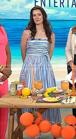 Lindsey Peers’s blue striped midi dress on Today