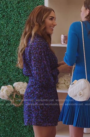 Blue leopard print mini dress on The Real Housewives of Orange County