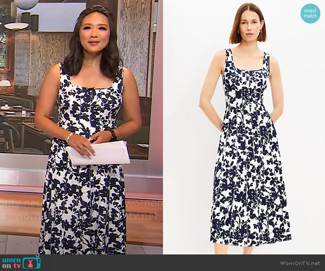 WornOnTV: Nancy Chen’s black and white printed midi dress on CBS ...