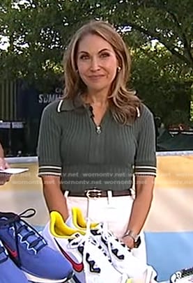 Lori’s green ribbed polo on Good Morning America