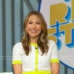 Lori’s white contrast trim short sleeve cardigan on Good Morning America