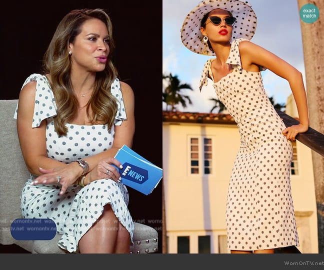 Maeve Bow Shoulder Slim Midi Dress worn by Carolina Bermudez on E! News